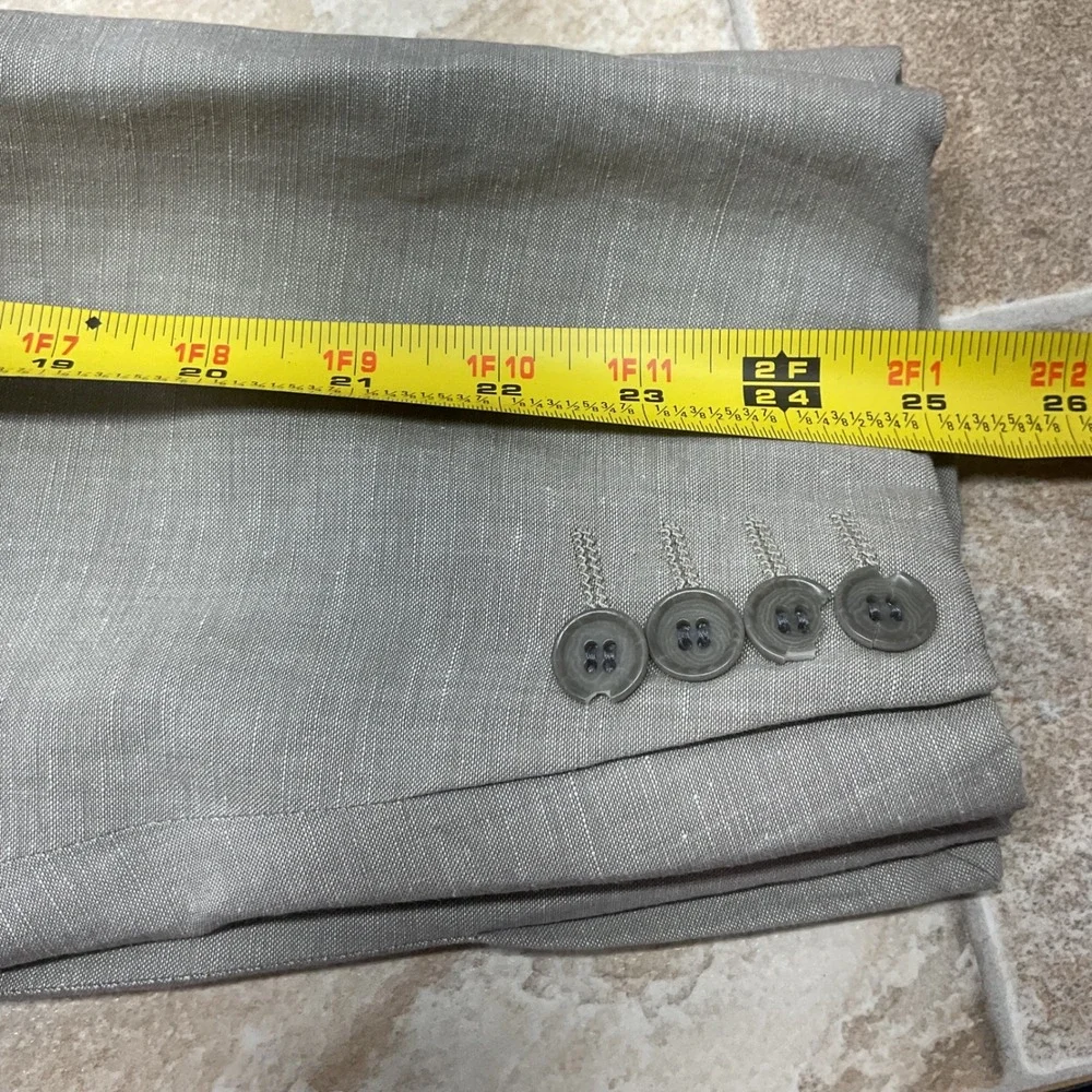 Calvin Klein Collection Grey Wool Linen Blazer Sport Coat Size 54 Regular